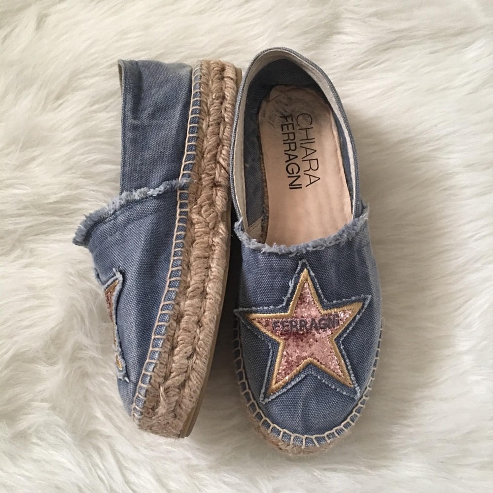 Chiara Ferragni Blue and Pink Espadrilles - Picture 5 of 6